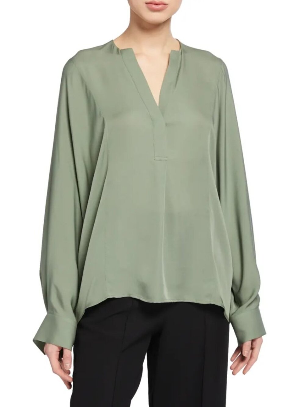 Vince Sage Green Silk Shirt